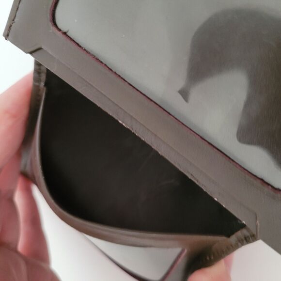 Burberry Wallet Brown Bifold ID Card Holder Leather Small Plaid Unisex Compact - Picture 4 of 7